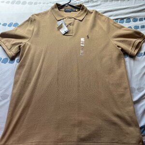 Polo Ralph Lauren Classic Fit Polo Shirt Tan Beige Men’s Size L NWT